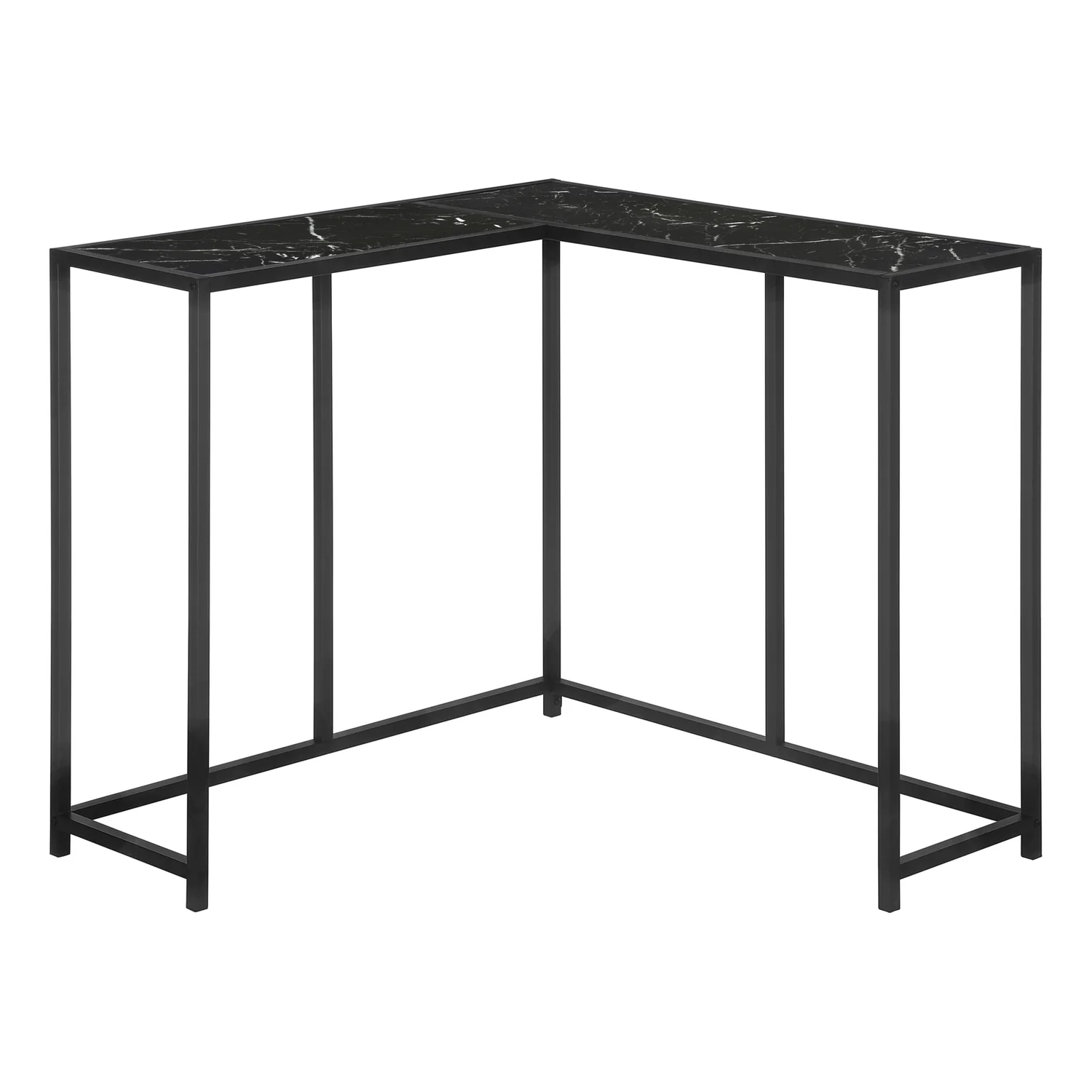 Black Marble-look Black Console Table