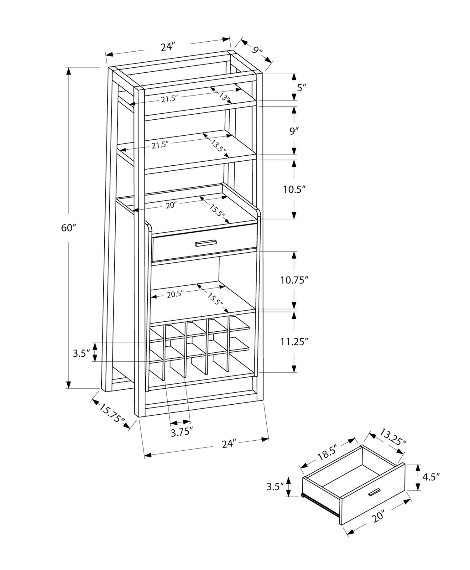 2968-espresso-ladder-style-home-bar-4.webp Espresso Ladder Style Home Bar