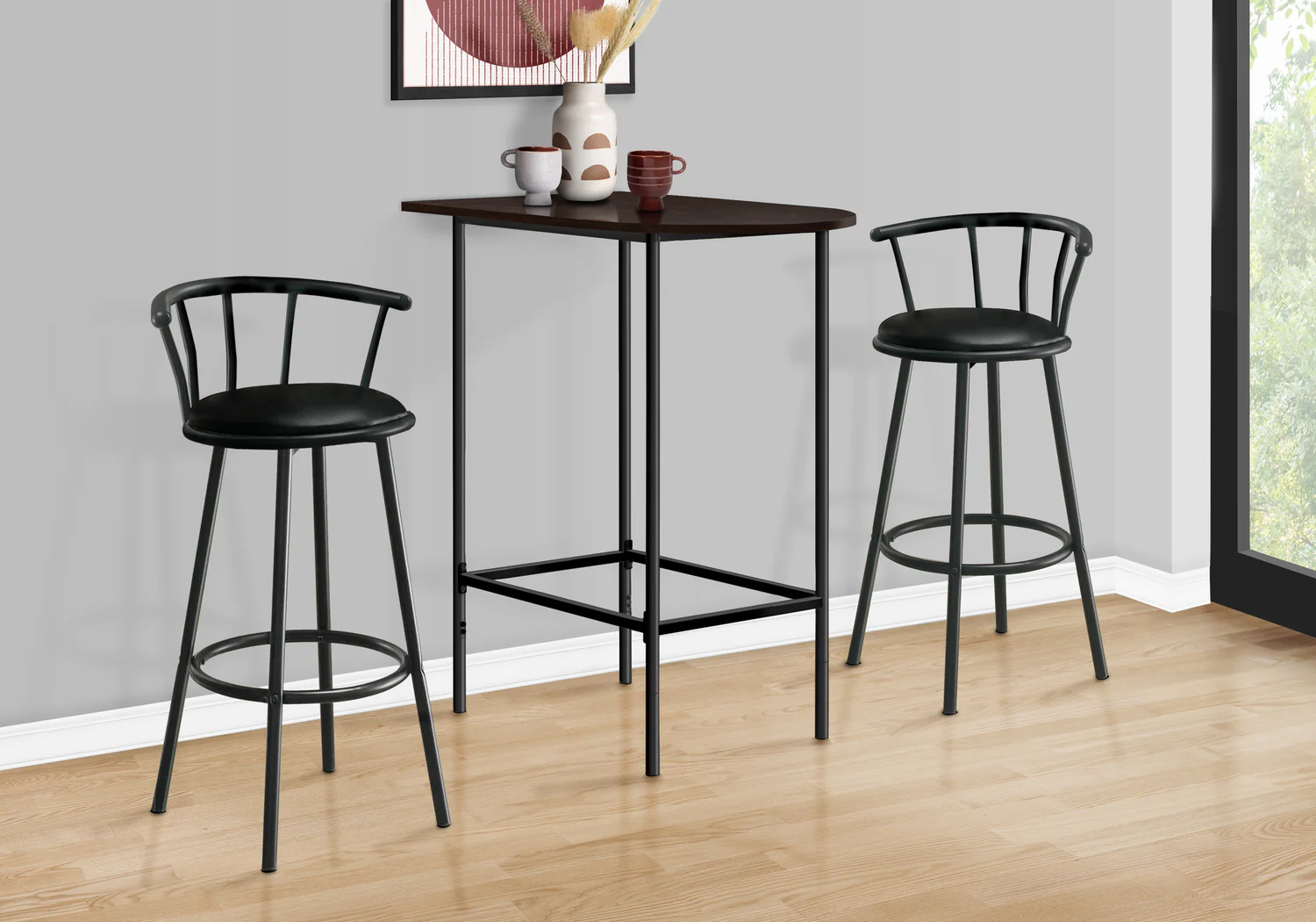 Espresso Black Metal Spacesaver Home Bar