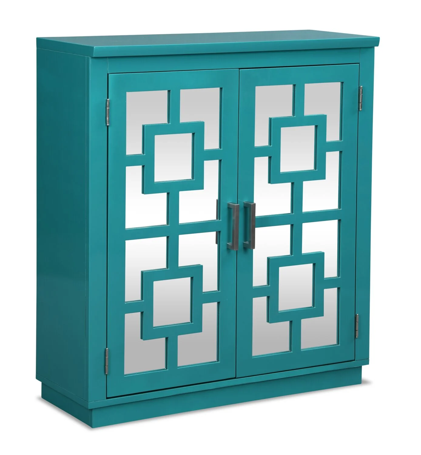 Darci 31.5" Accent Cabinet with Mirrored Doors - Blue