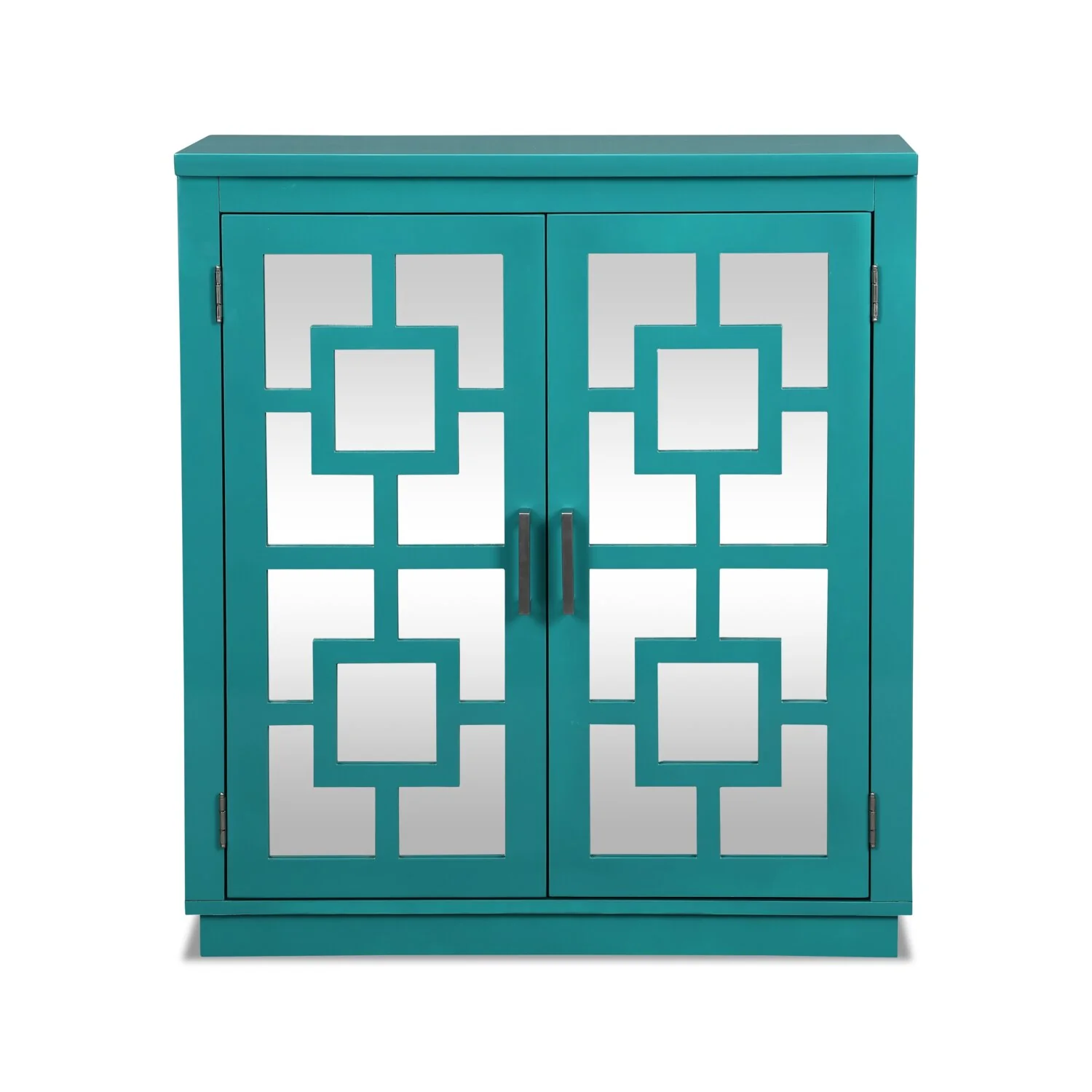 Darci 31.5" Accent Cabinet with Mirrored Doors - Blue