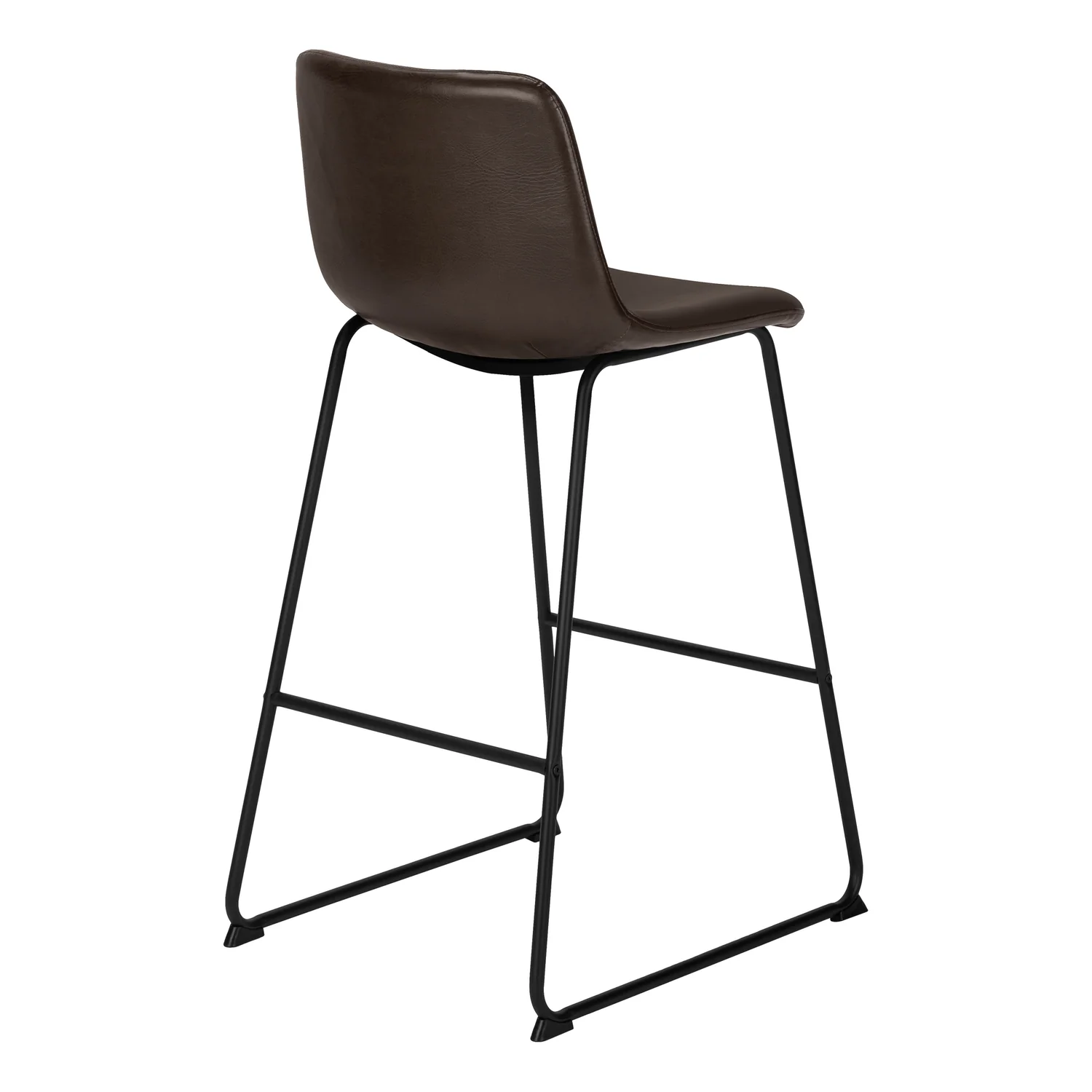 3004-curved-backrest-brown-leather-look-black-bar-stool-3.webp Curved Backrest Brown Leather-look Black Bar Stool
