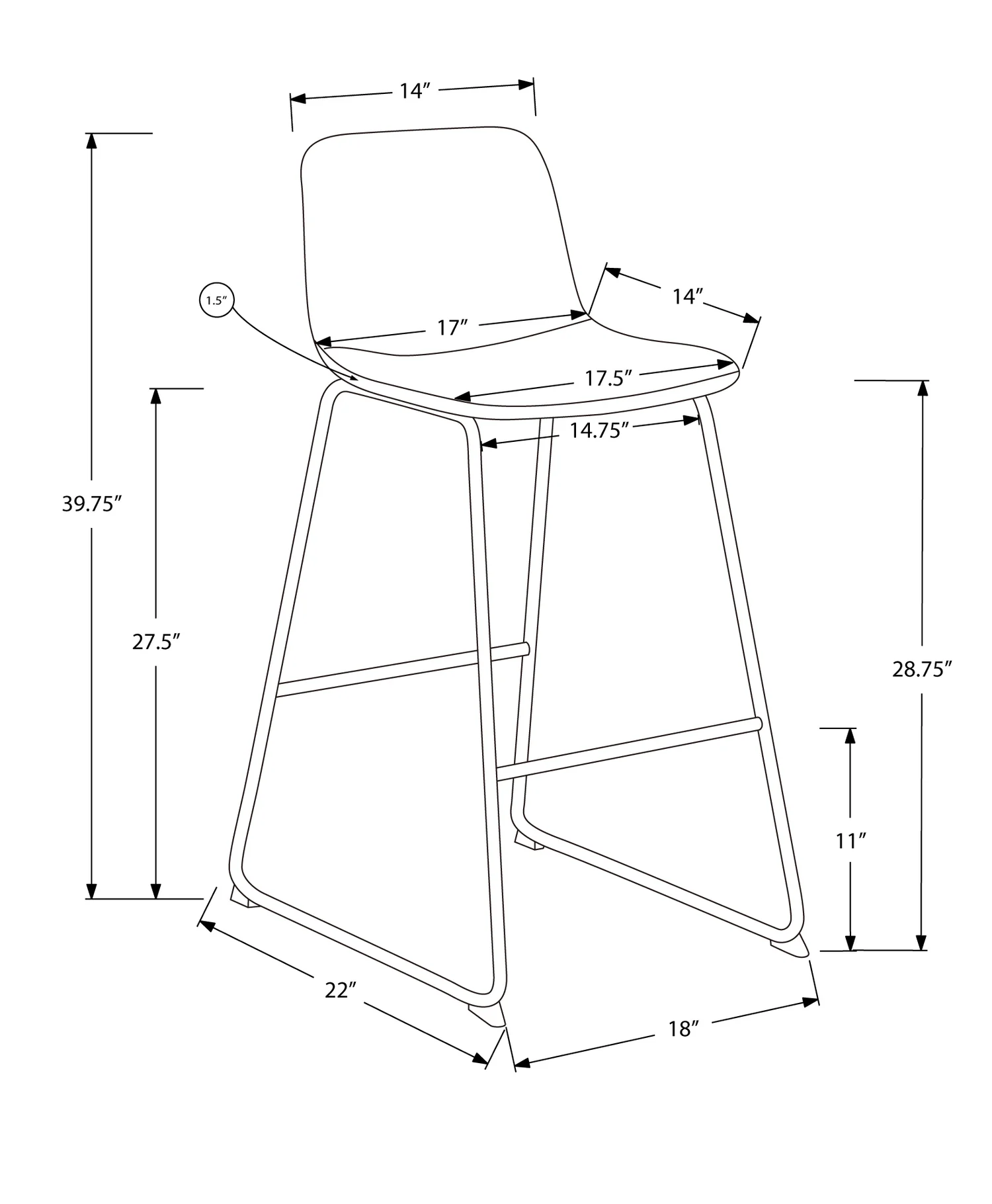 3004-curved-backrest-brown-leather-look-black-bar-stool-9.webp Curved Backrest Brown Leather-look Black Bar Stool