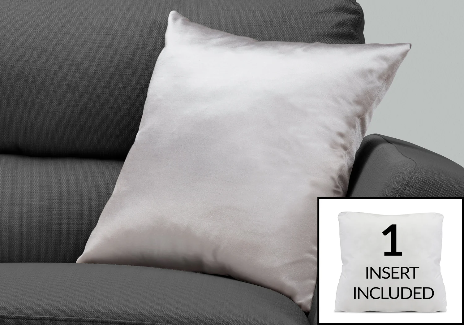 Silver Satin 1pc Pillow