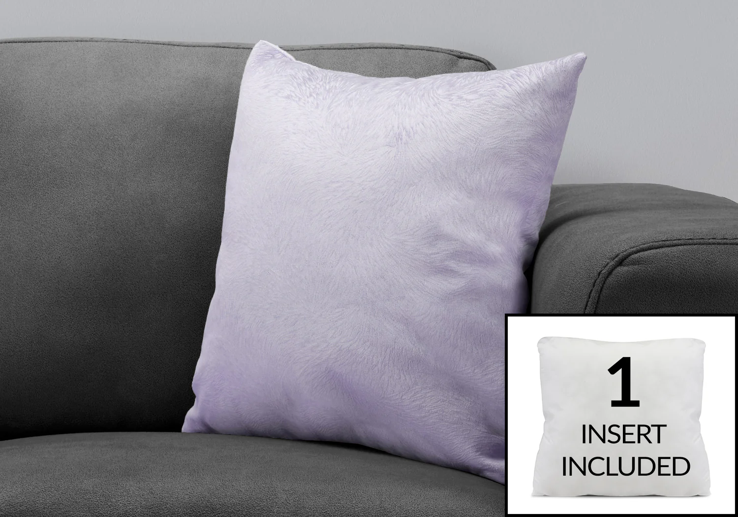 Light Purple Feathered Velvet 1pc Pillow