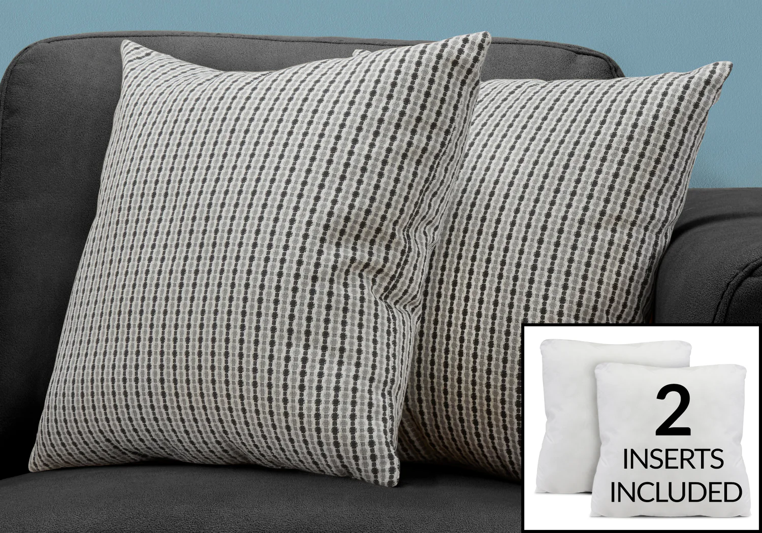 Light Grey Black Abstract Dot 2pcs Pillow