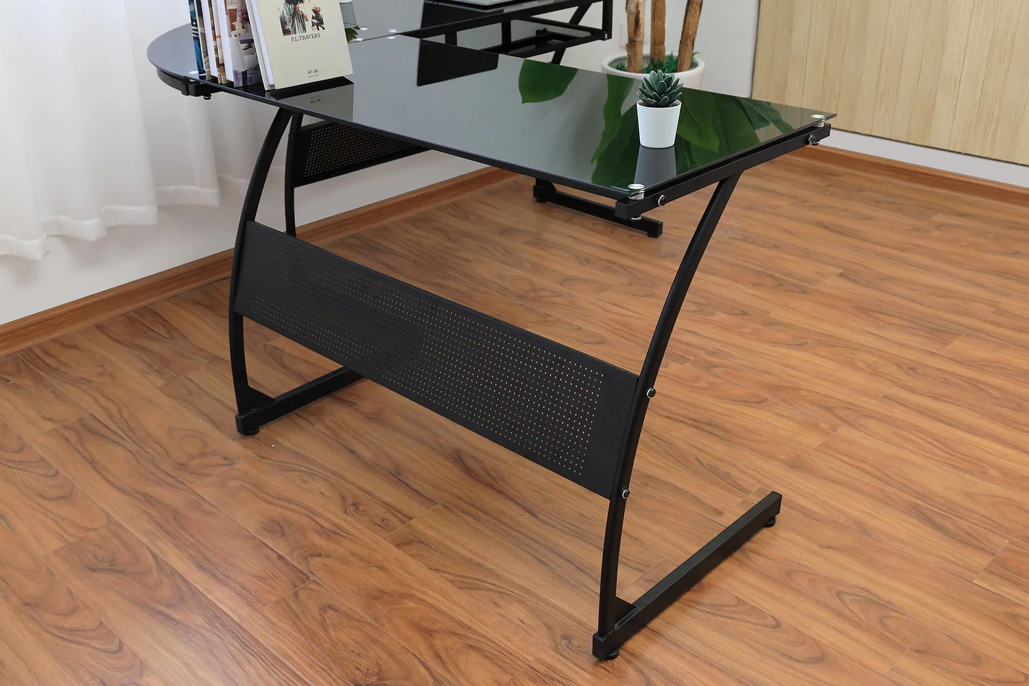 303-cairo-59-glass-top-l-shaped-office-desk-black-6.webp Cairo 59" Glass Top L-Shaped Office Desk - Black