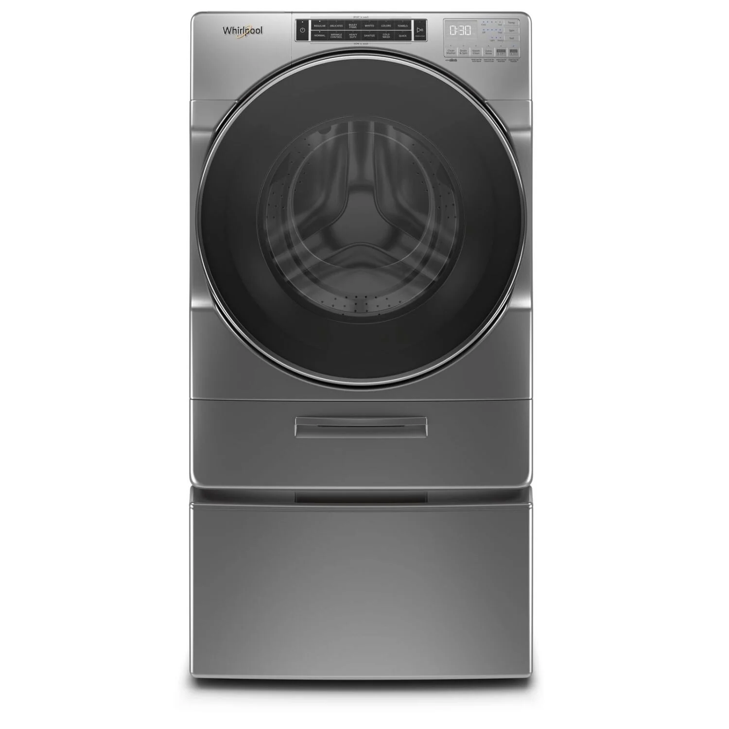 Whirlpool 5.8 Cu. Ft. Front-Load High-Efficiency Washer - Chrome Shadow - Stackable - WFW8620HC
