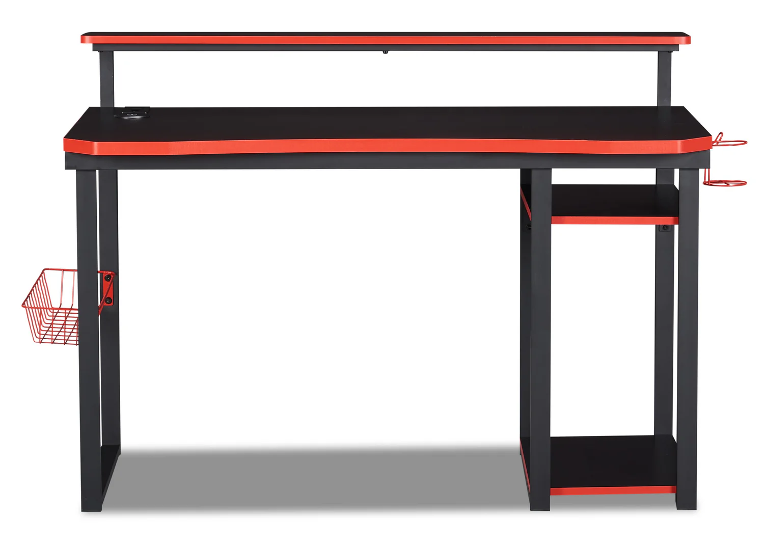 Herman 50" Gaming Office Desk - Black with Red Trim
