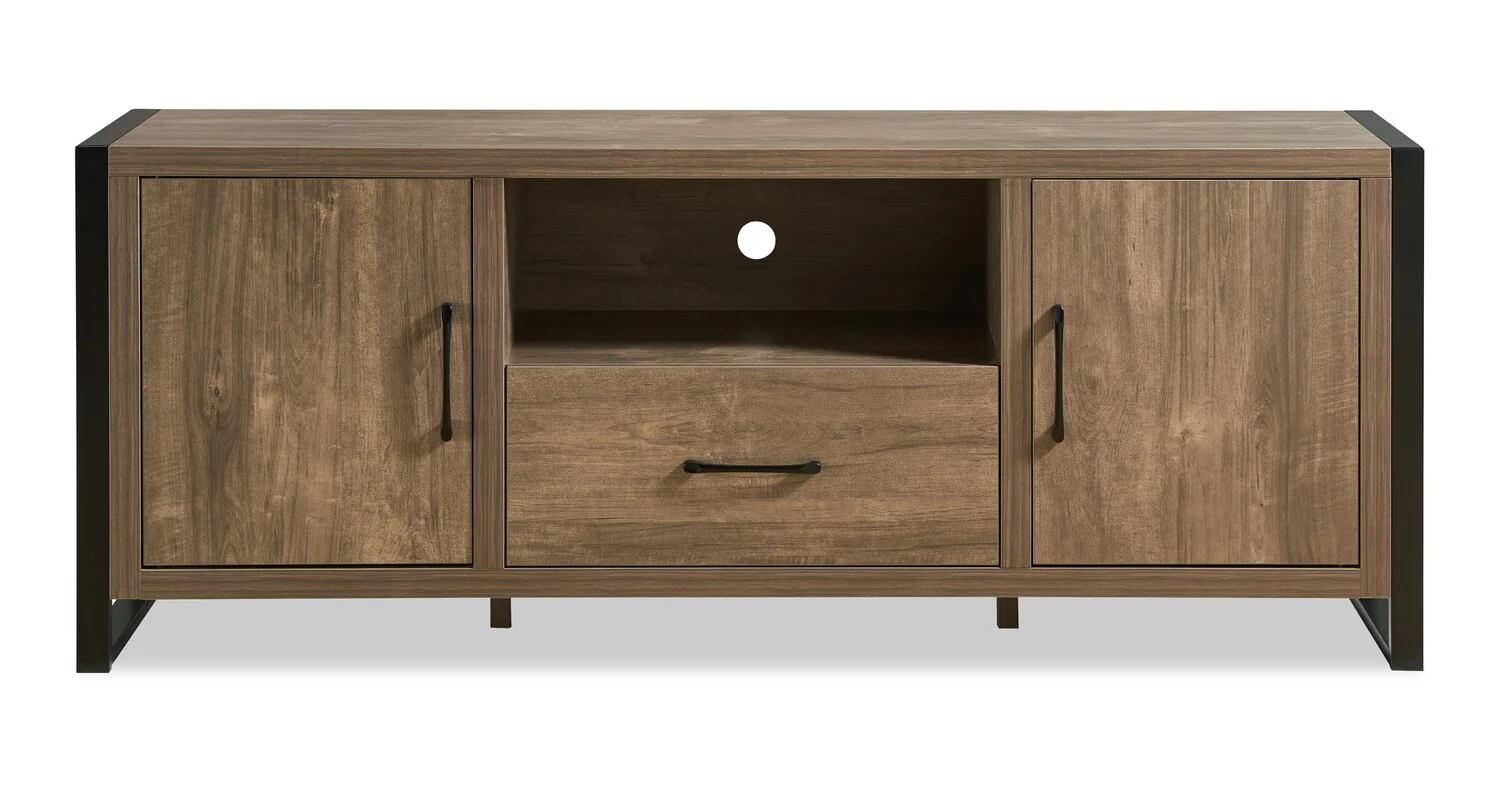 Alvin 64" Modern TV Stand with Storage and Cable Management for TVs up to 70"- Hazelnut