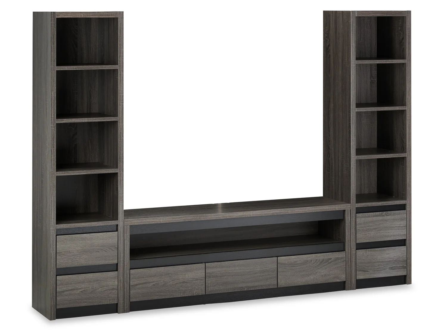 Walker 98.5" 3-Piece Entertainment Centre with Storage and Cable Management for TVs up to 70"- Distressed Grey