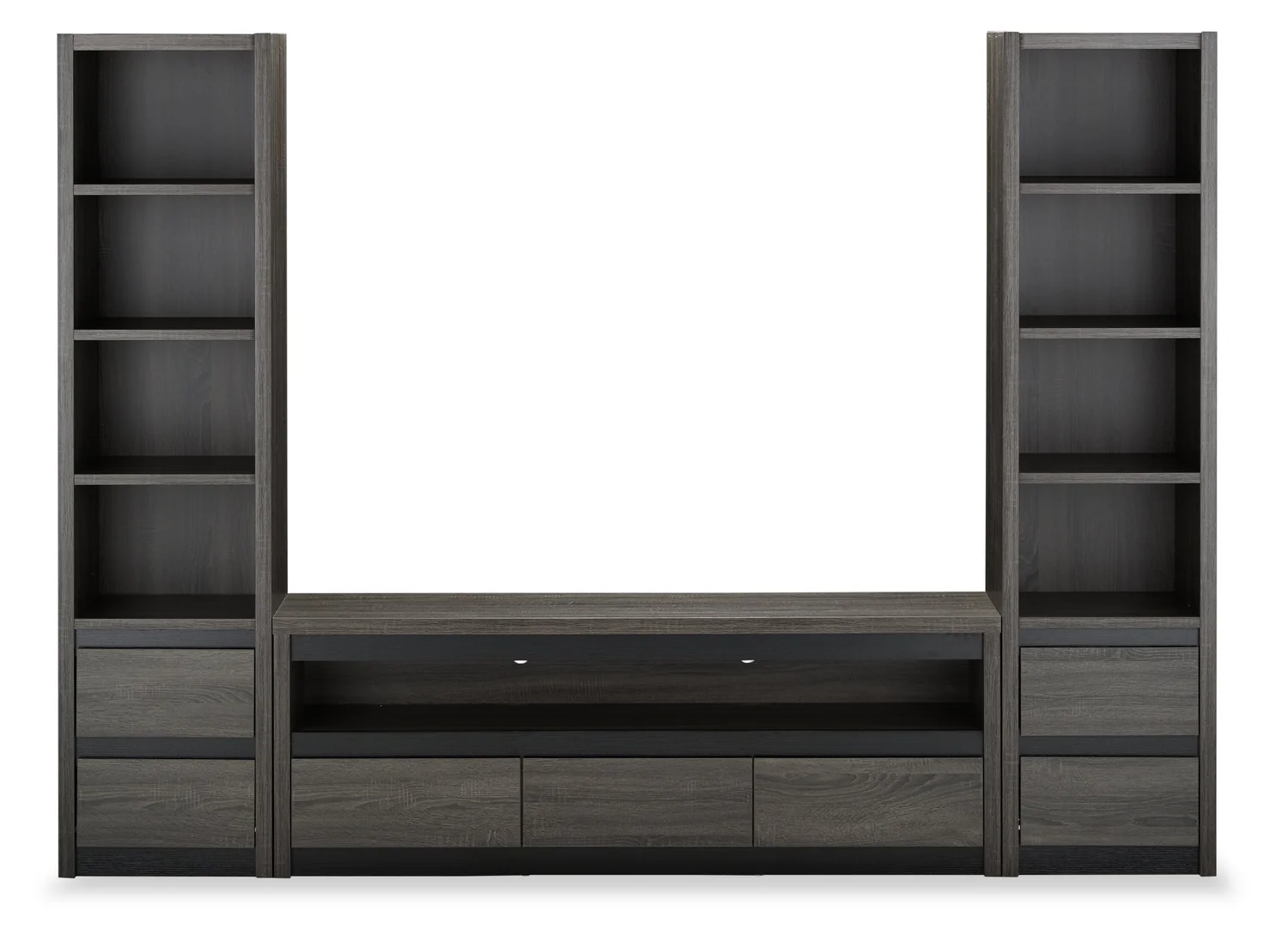 Walker 98.5" 3-Piece Entertainment Centre with Storage and Cable Management for TVs up to 70"- Distressed Grey