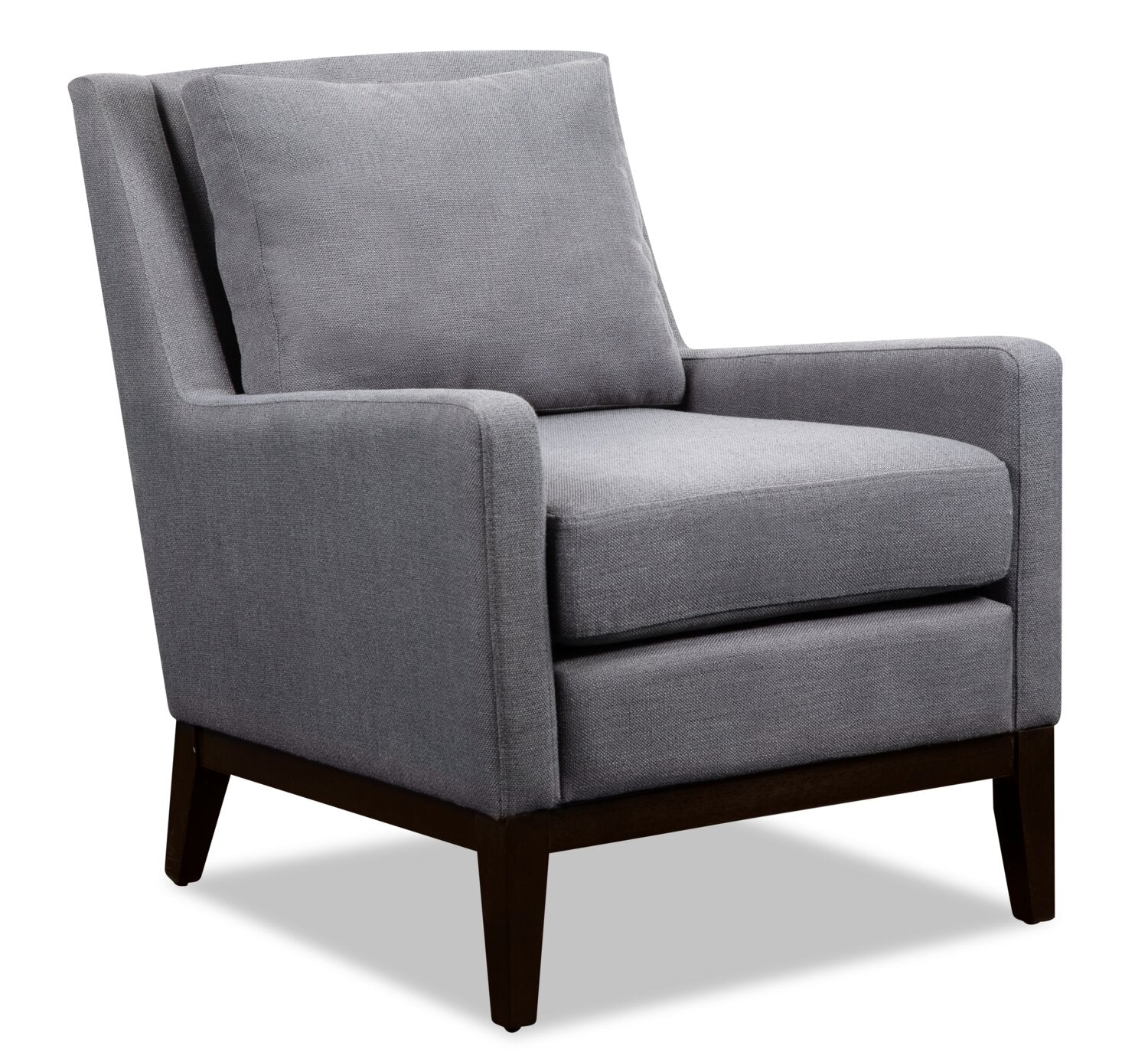 Adel 28.5" Linen-Look Fabric Accent Chair with Wood Base - Dark Grey