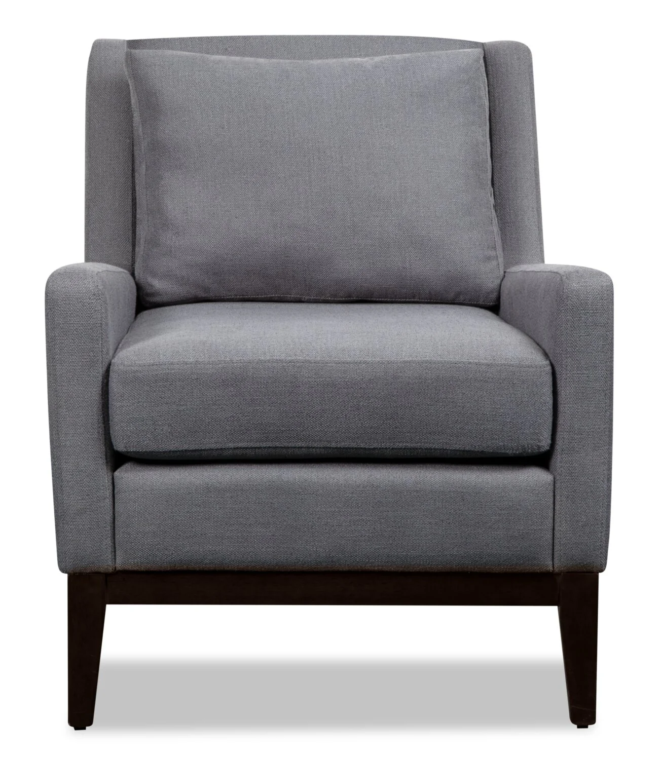 Adel 28.5" Linen-Look Fabric Accent Chair with Wood Base - Dark Grey