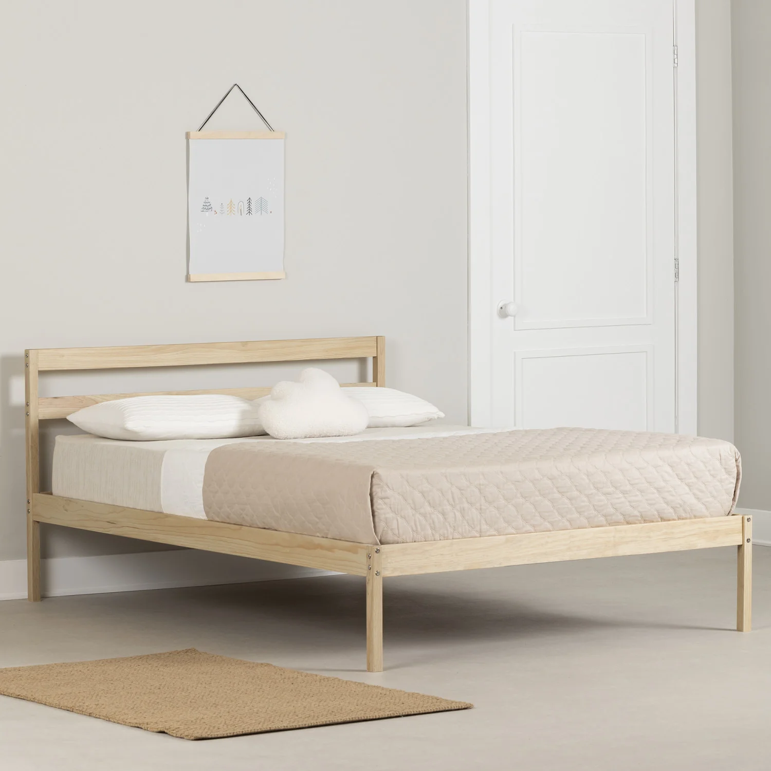 Sweedi Full Bed - Natural Wood