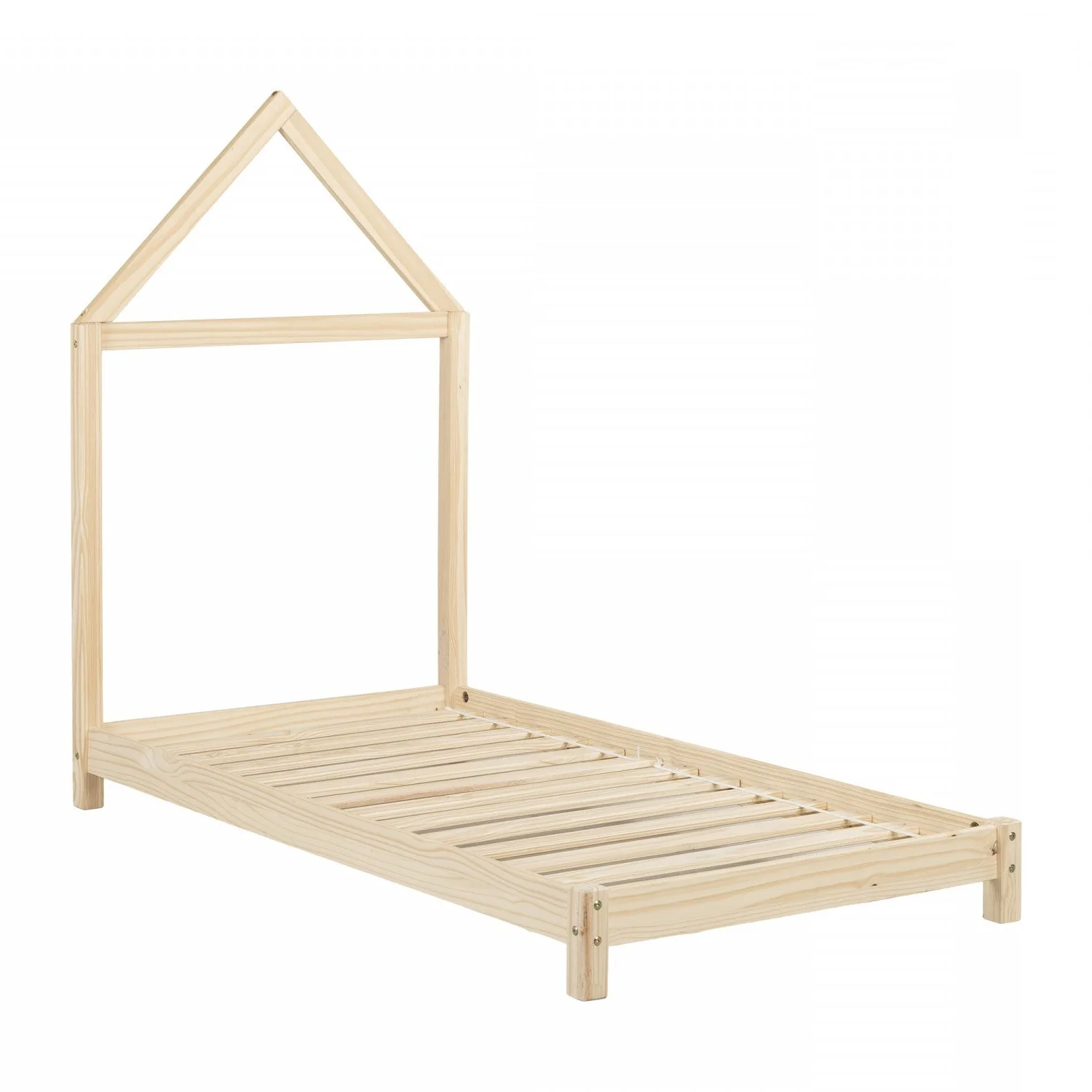 Sweedi Twin Bed with House Frame Headboard - Natural