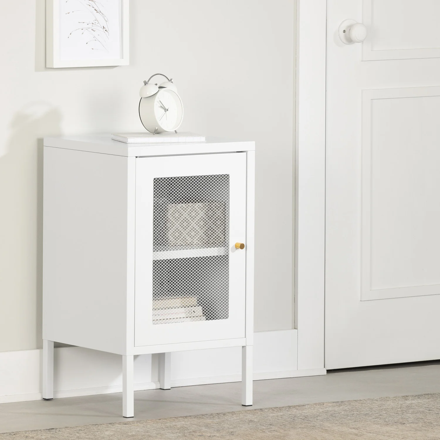 Kodali 1-Door Nightstand - White