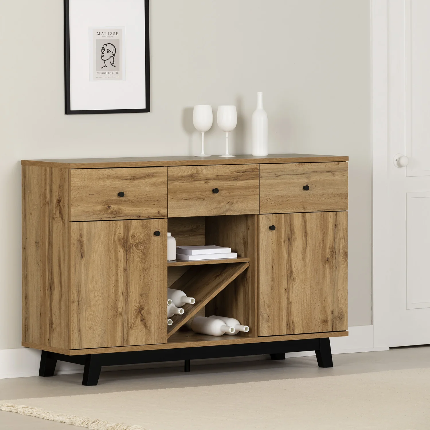 Bellami Buffet with Wine Storage - Nordik Oak