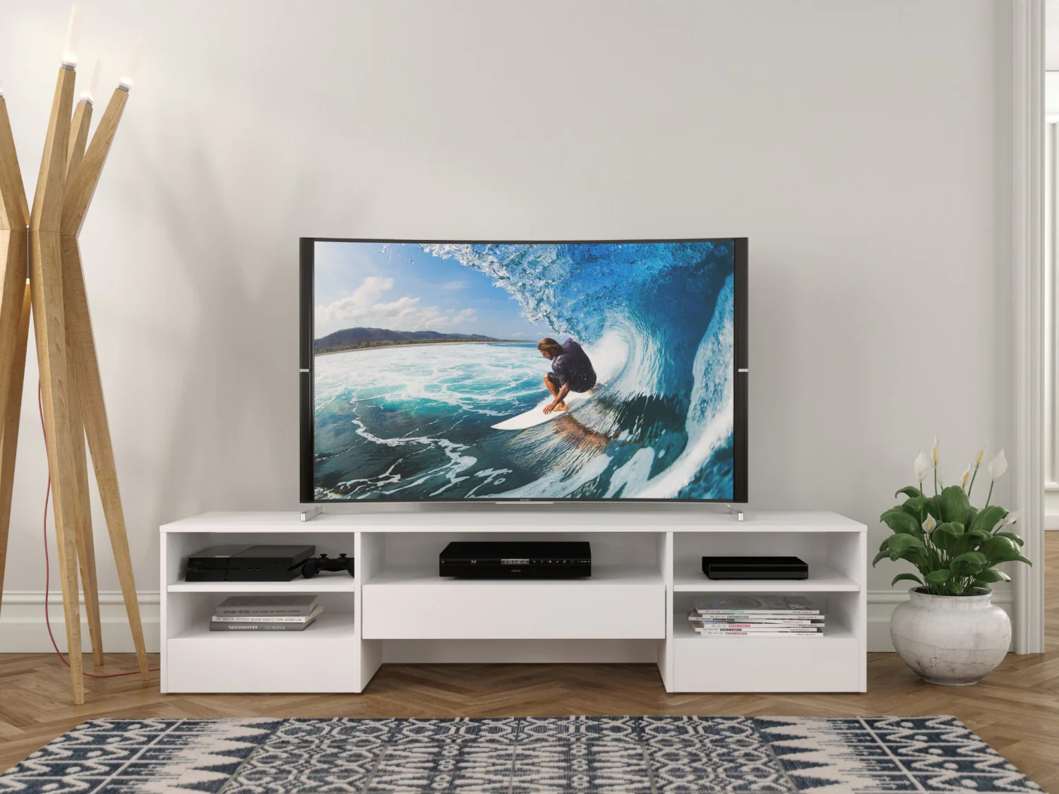 Nordika Rustik 72" TV Stand - White