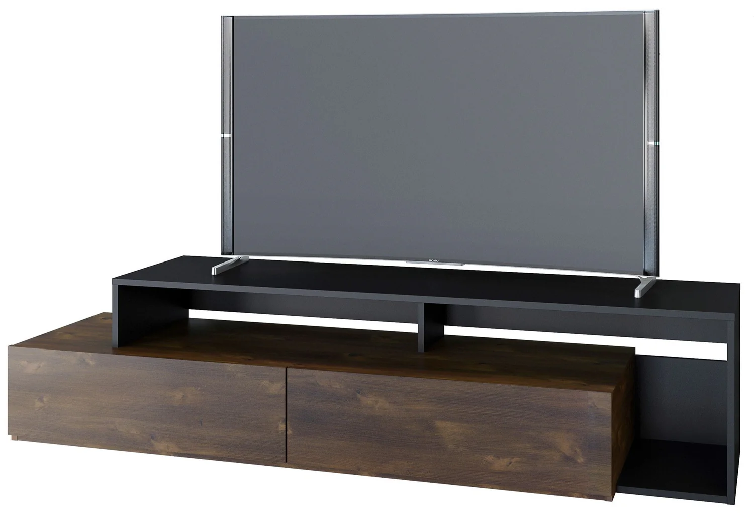 Nordika Paisley 72" TV Stand - Truffle/Black