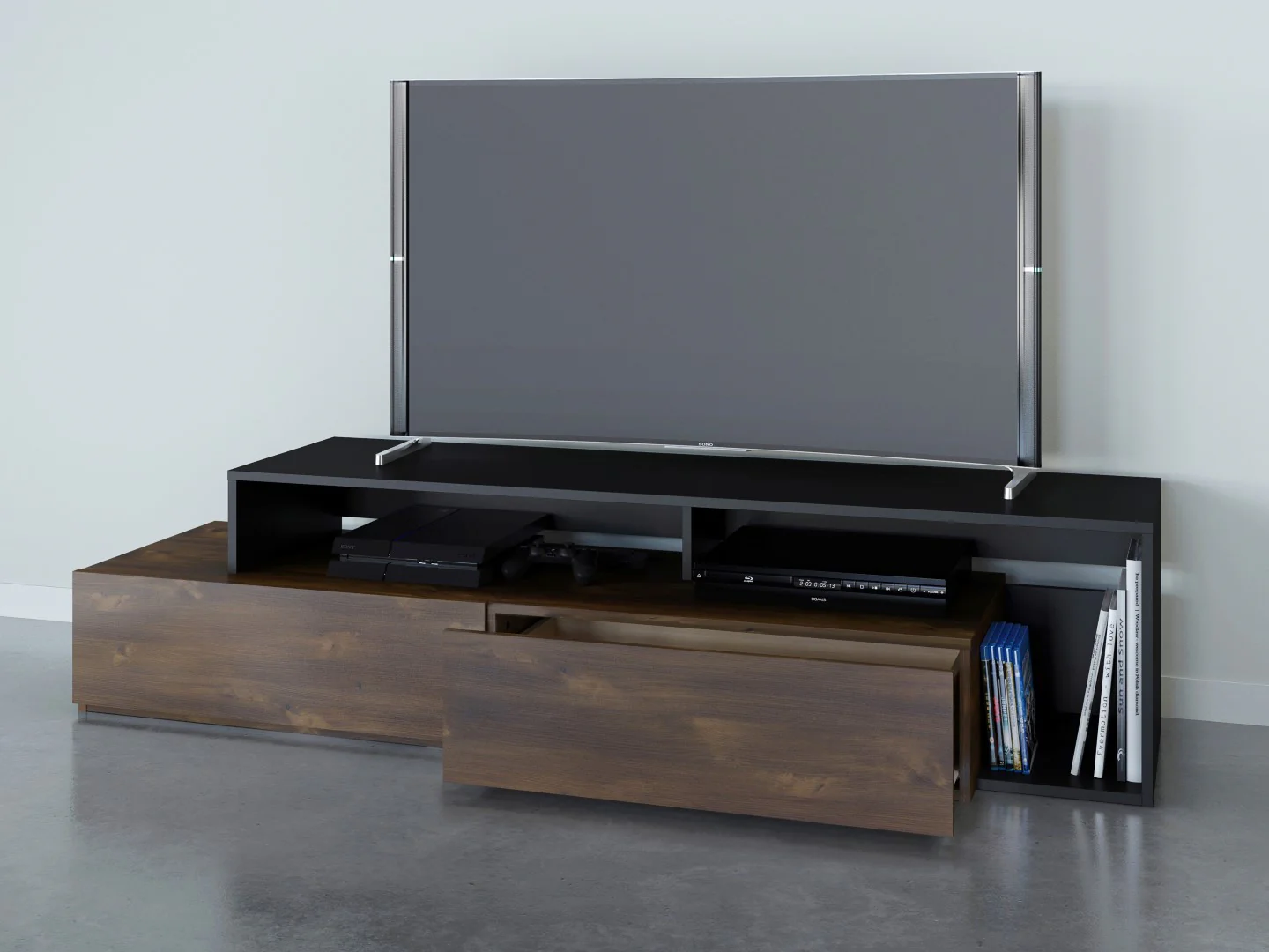 Nordika Paisley 72" TV Stand - Truffle/Black