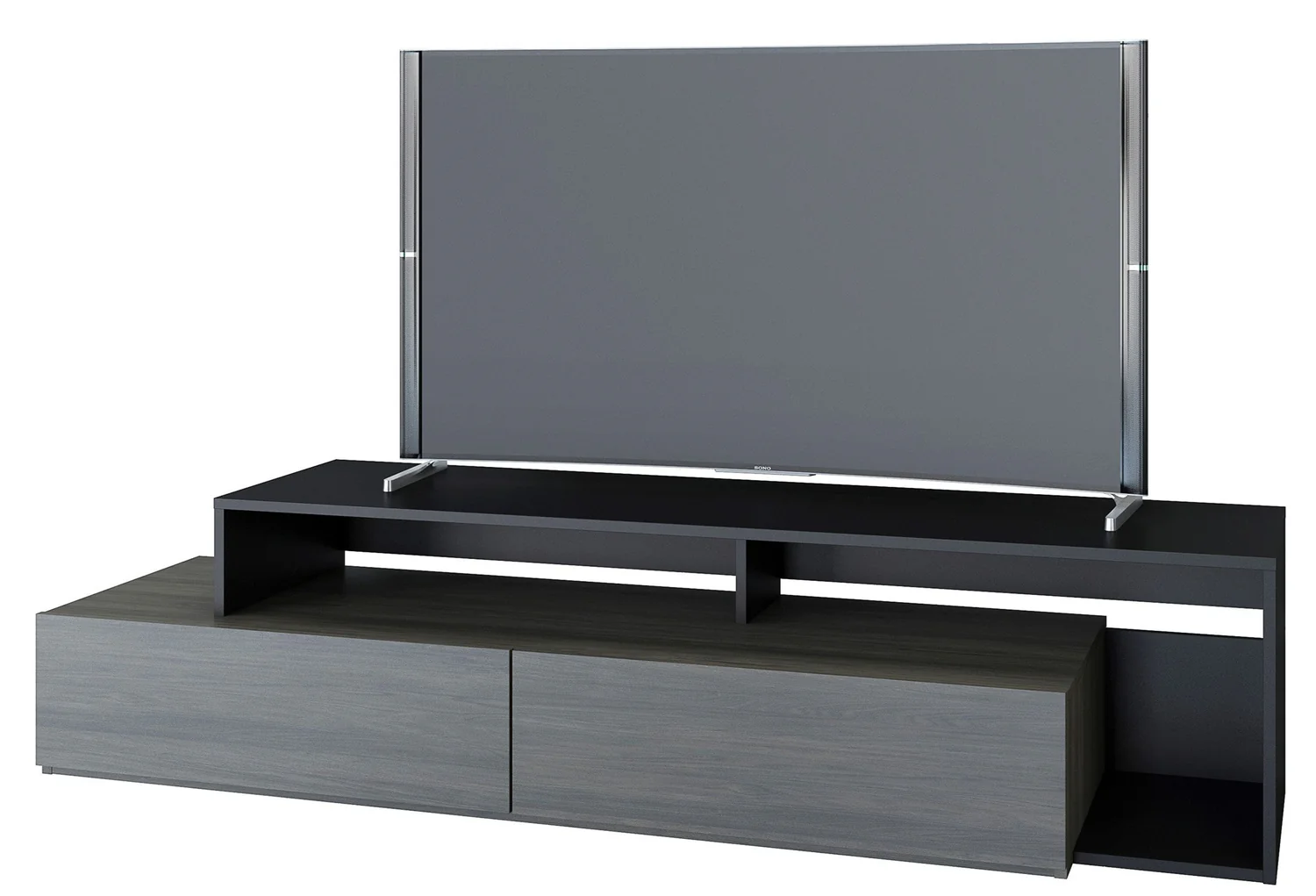 Nordika Damask 72" TV Stand - Grey/Black