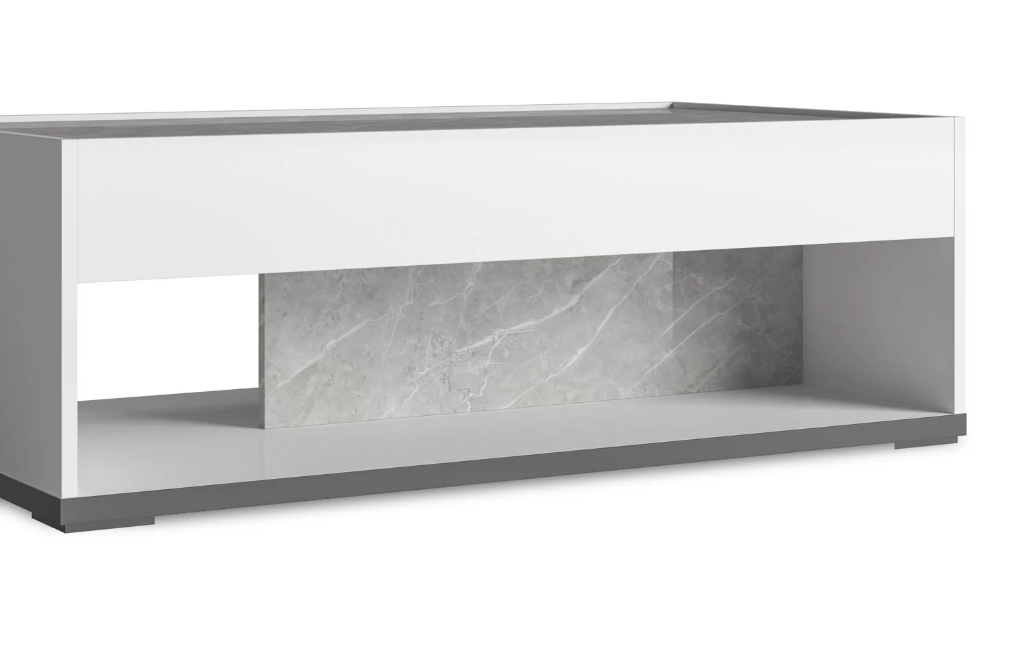 3162-marla-47-25-modern-coffee-table-with-shelf-white-and-grey-with-marble-look-3.webp Marla 47.25" Modern Coffee Table with Shelf - White and Grey with Marble Look