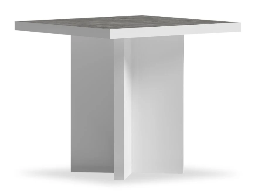 Marla 23.6" Modern End Table - White and Grey with Marble Look