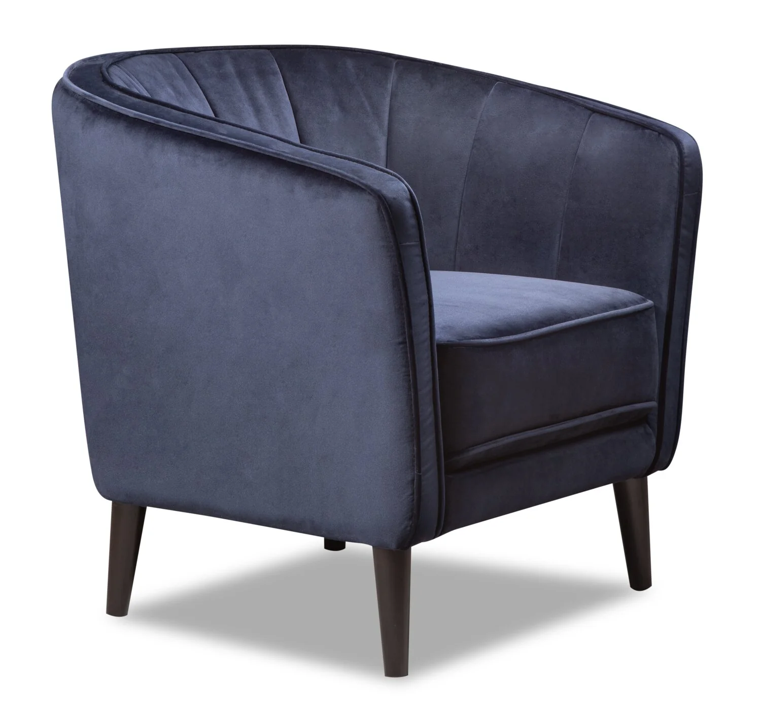 Brinley 29" Velvet Fabric Accent Chair with Wood Legs - Blue