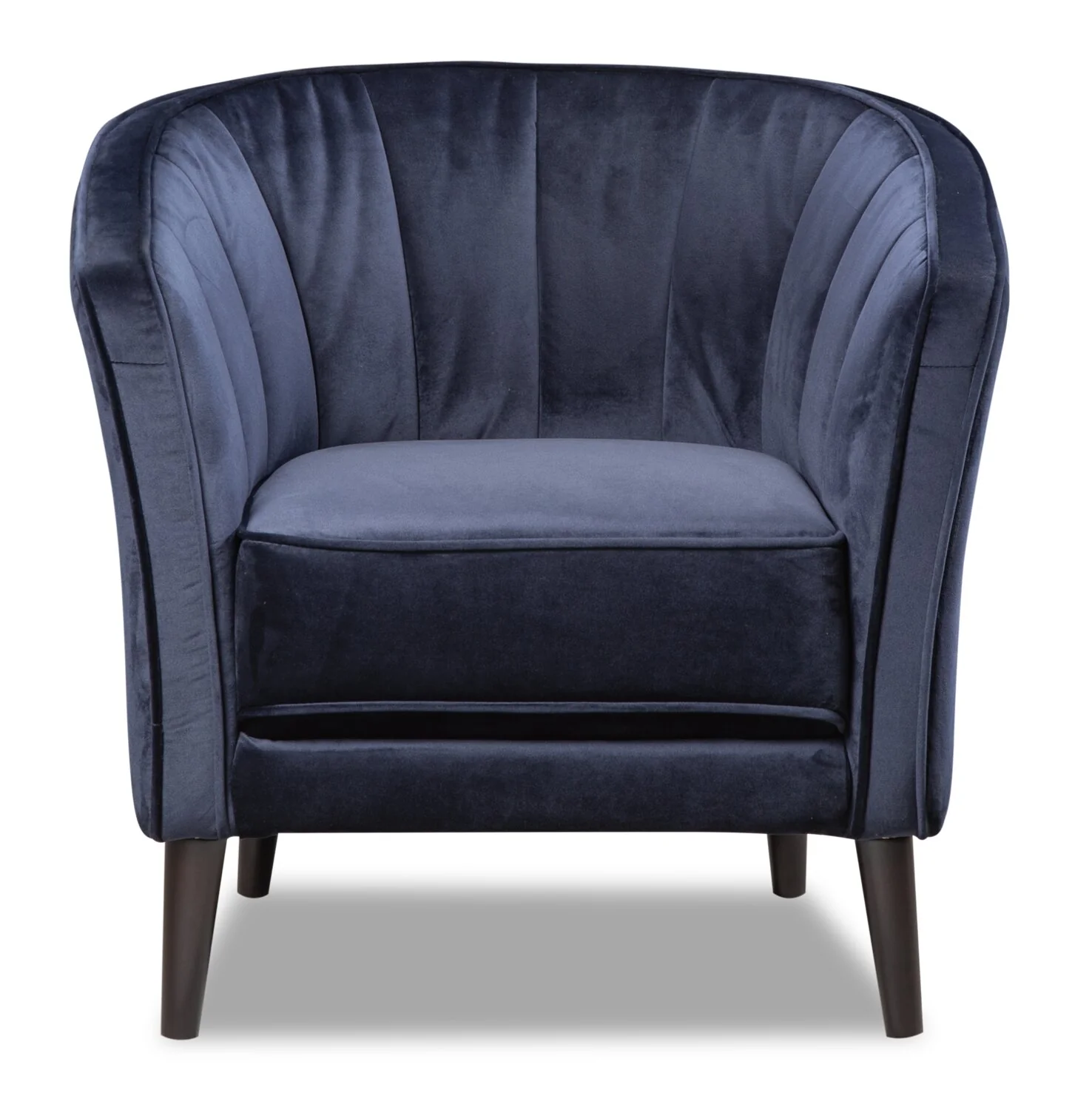 Brinley 29" Velvet Fabric Accent Chair with Wood Legs - Blue