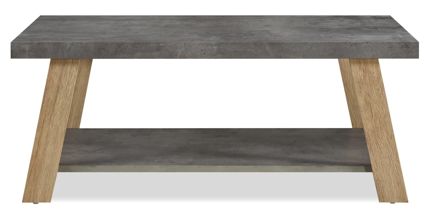 3182-kelly-43-3-modern-coffee-table-with-shelf-grey-stone-top-with-light-wood-legs-2.webp Kelly 43.3" Modern Coffee Table with Shelf - Grey Stone Top with Light Wood Legs