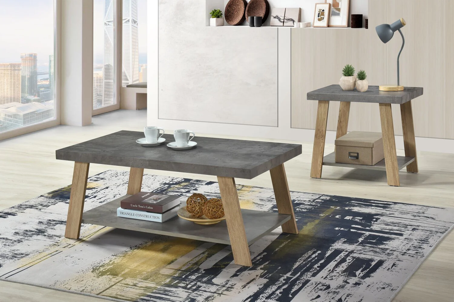 3182-kelly-43-3-modern-coffee-table-with-shelf-grey-stone-top-with-light-wood-legs-8.webp Kelly 43.3" Modern Coffee Table with Shelf - Grey Stone Top with Light Wood Legs