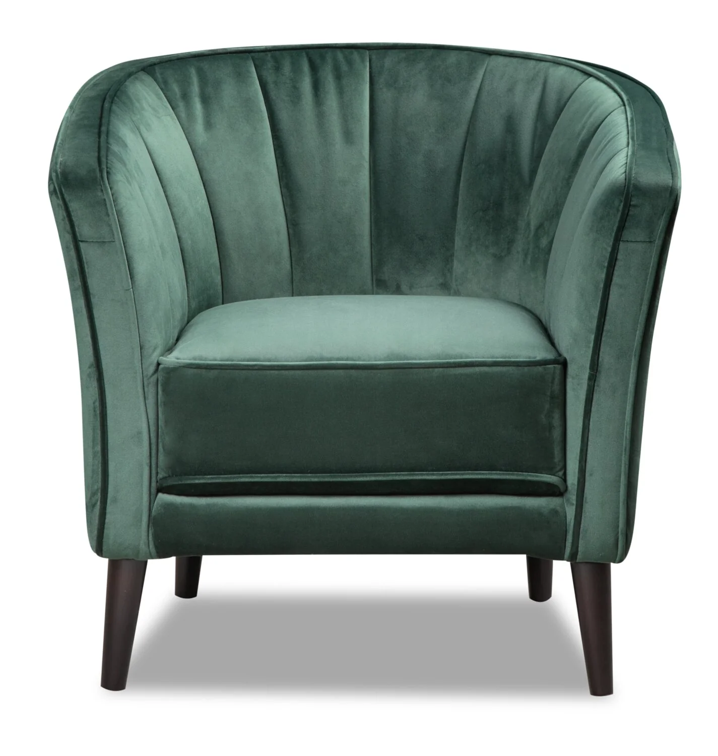 Brinley 29" Velvet Fabric Accent Chair with Wood Legs - Green