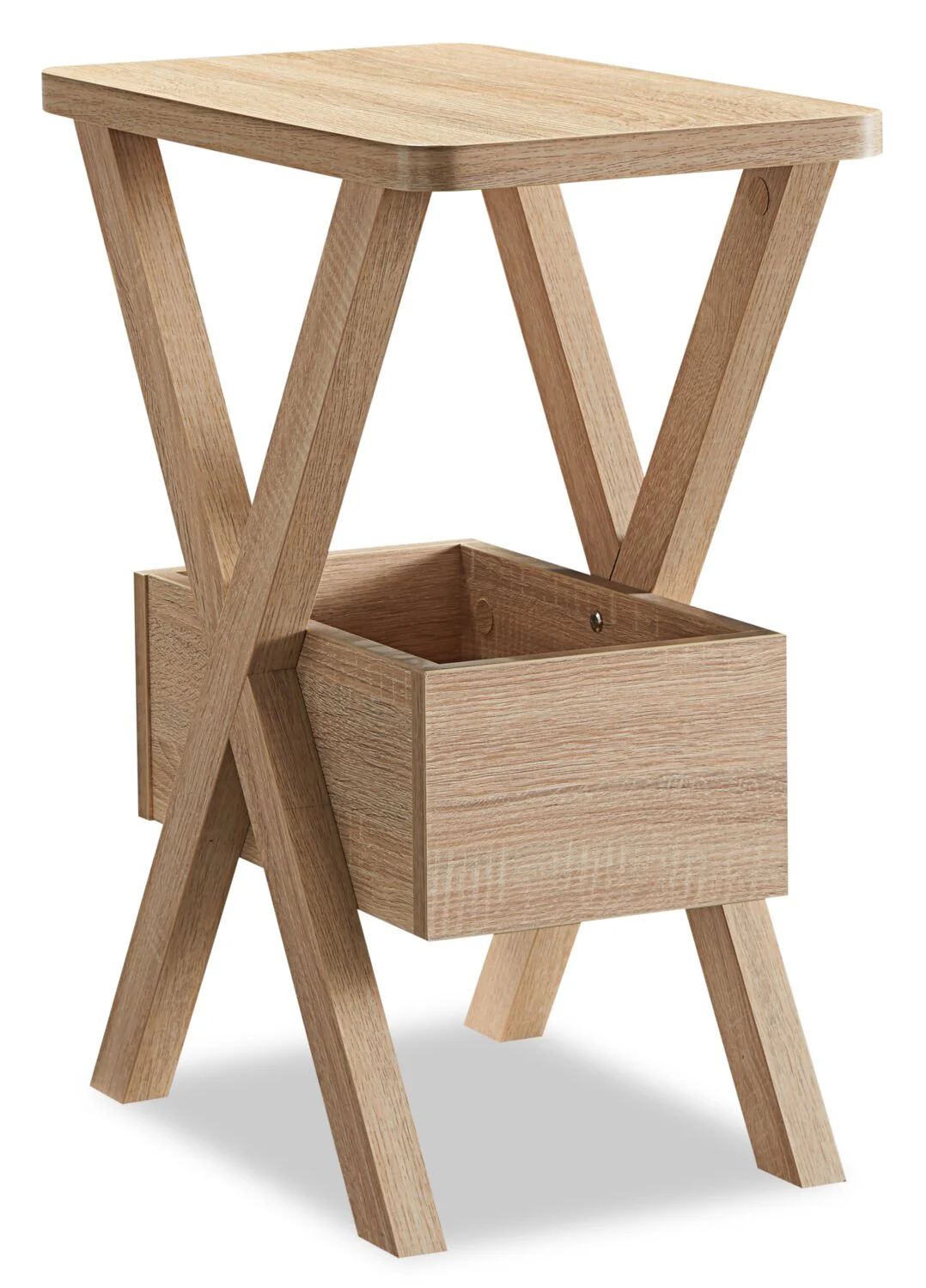 Torry 11.5" Chairside Table with Cubby - Taupe