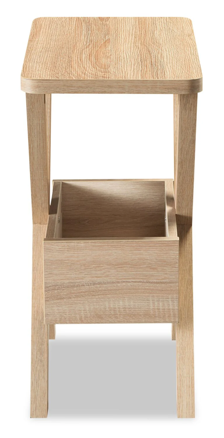 Torry 11.5" Chairside Table with Cubby - Taupe