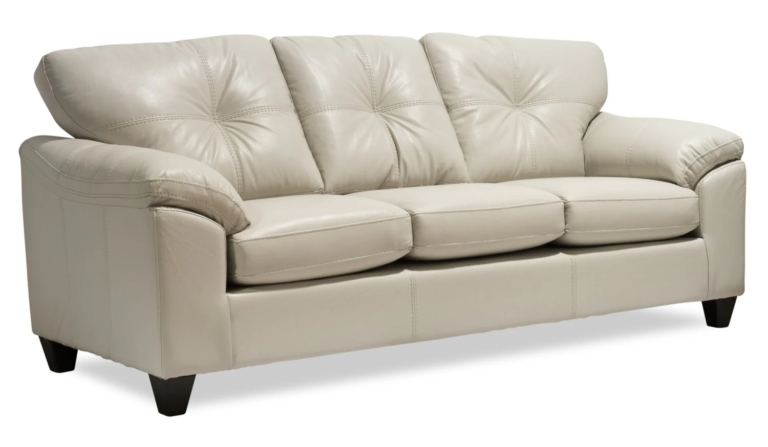Made in Canada Addison 86" Leather-Look Fabric Sofa with Removable Seat Cushion and Tufting - Beige