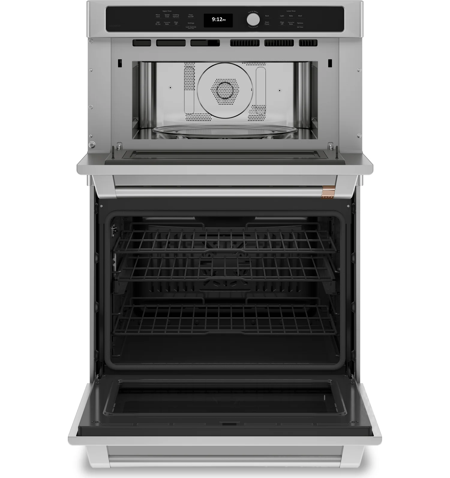 Cafe 30" 6.7 Cu. Ft. Electric Wall Oven with Combination Double Wall Oven with True Convection - Stainless - CTC912P2NS1