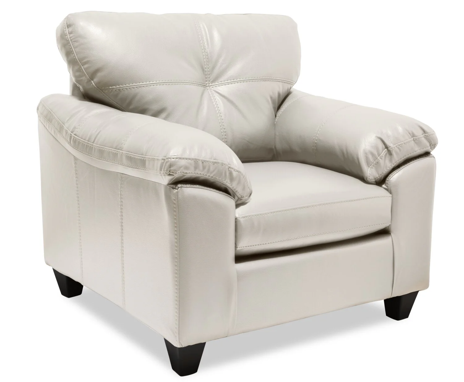 Made in Canada Addison 42" Leather-Look Fabric Chair with Removable Seat Cushion and Tufting - Beige