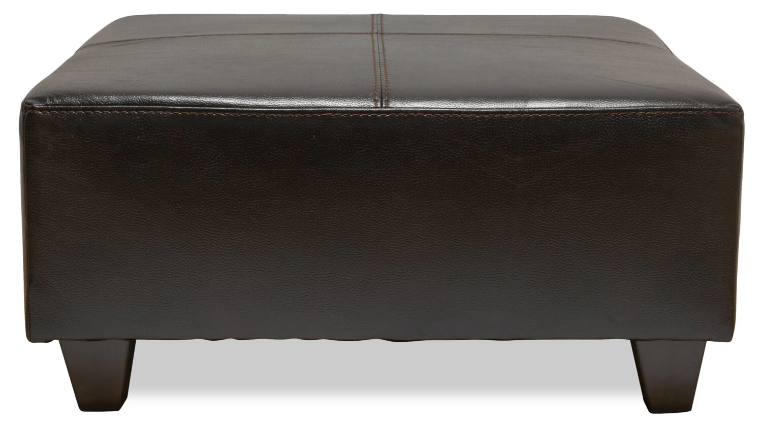 Made in Canada Addison 37" Leather-Look Ottoman - Blackberry Black