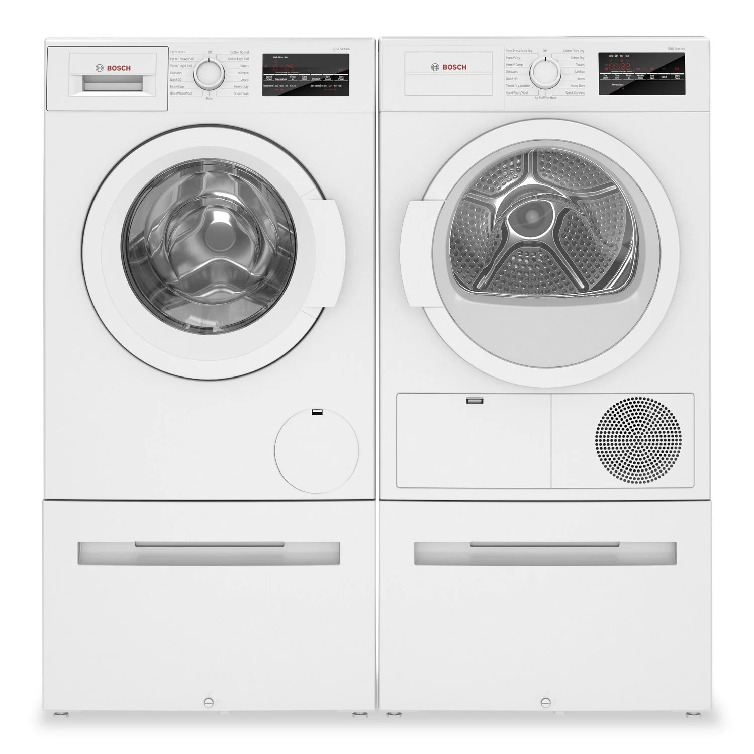 Bosch 300 Series 2.2 Cu. Ft. Front-Load Washer and 4 Cu. Ft. Condensation Dryer