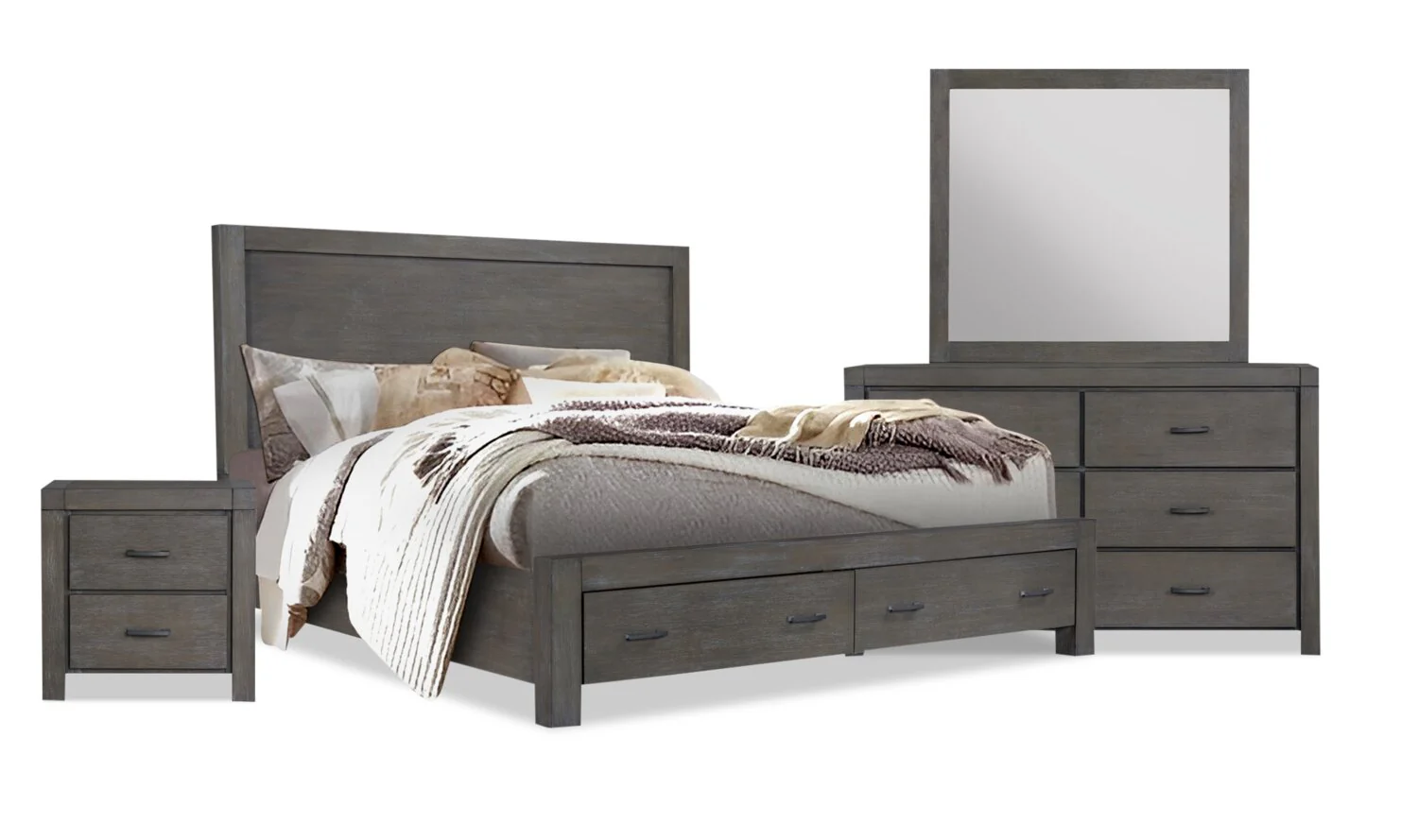 3232-koda-6pc-bedroom-set-with-storage-bed-dresser-mirror-nightstand-wooden-grey-king-size-1.webp Koda 6pc Bedroom Set with Storage Bed, Dresser, Mirror & Nightstand, Wooden, Grey - King Size