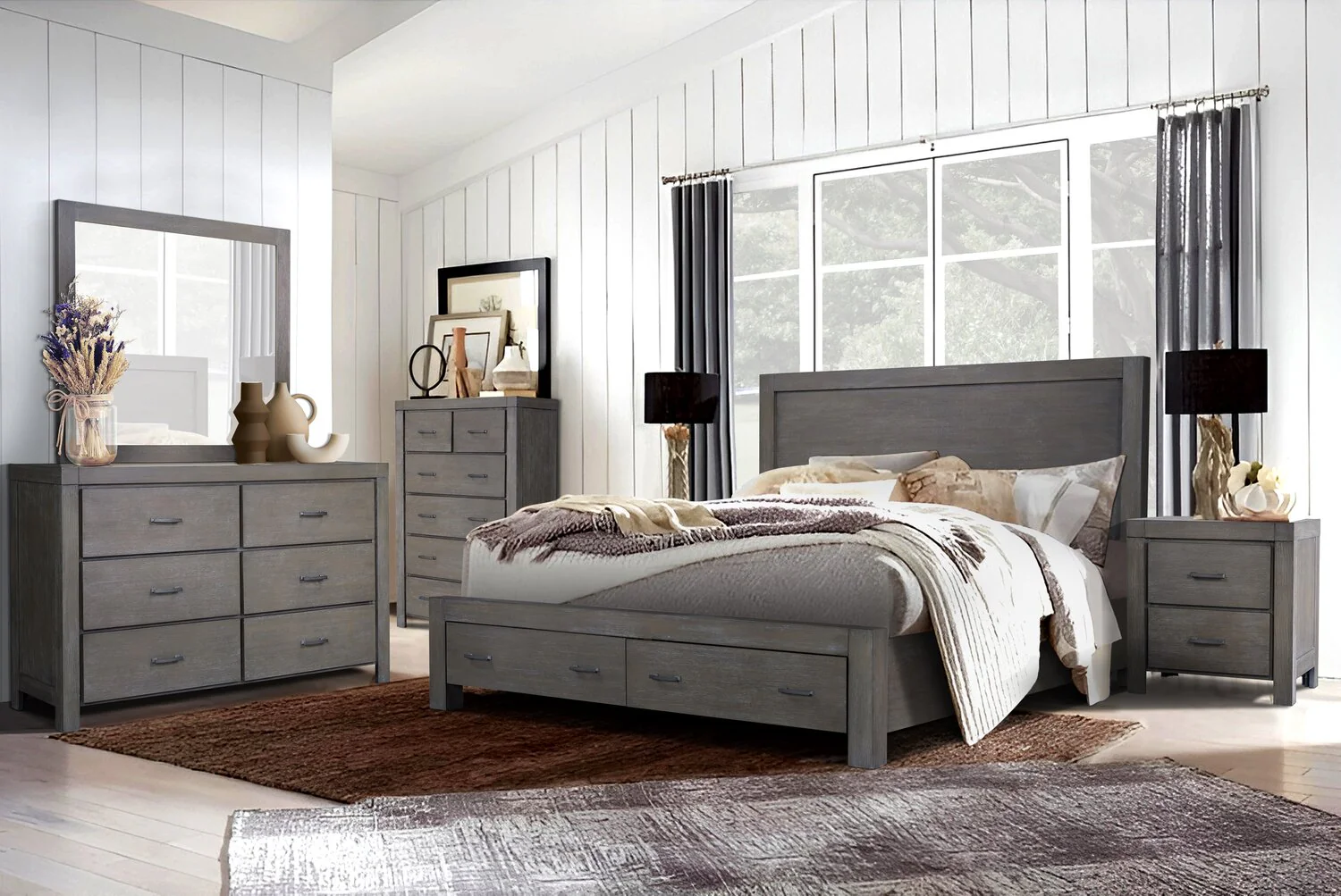 3232-koda-6pc-bedroom-set-with-storage-bed-dresser-mirror-nightstand-wooden-grey-king-size-6.webp Koda 6pc Bedroom Set with Storage Bed, Dresser, Mirror & Nightstand, Wooden, Grey - King Size