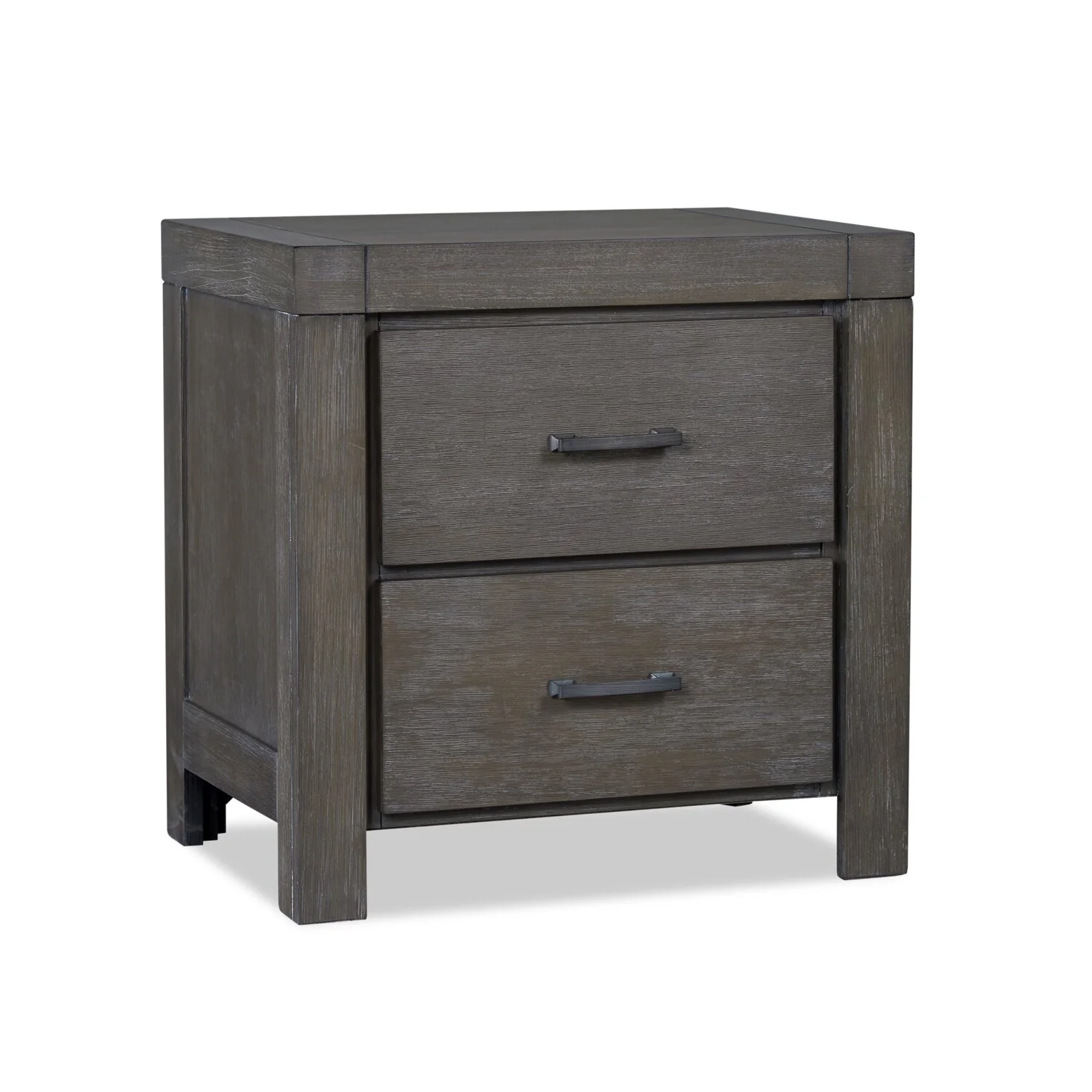 Koda Bedside 2-Drawer Nightstand, 23.7"W x 23.7"H, Acacia Wood - Grey
