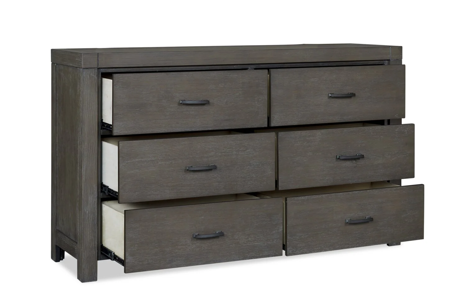 Koda Bedroom 6-Drawer Dresser, 60"W x 36"H, Acacia Wood - Grey