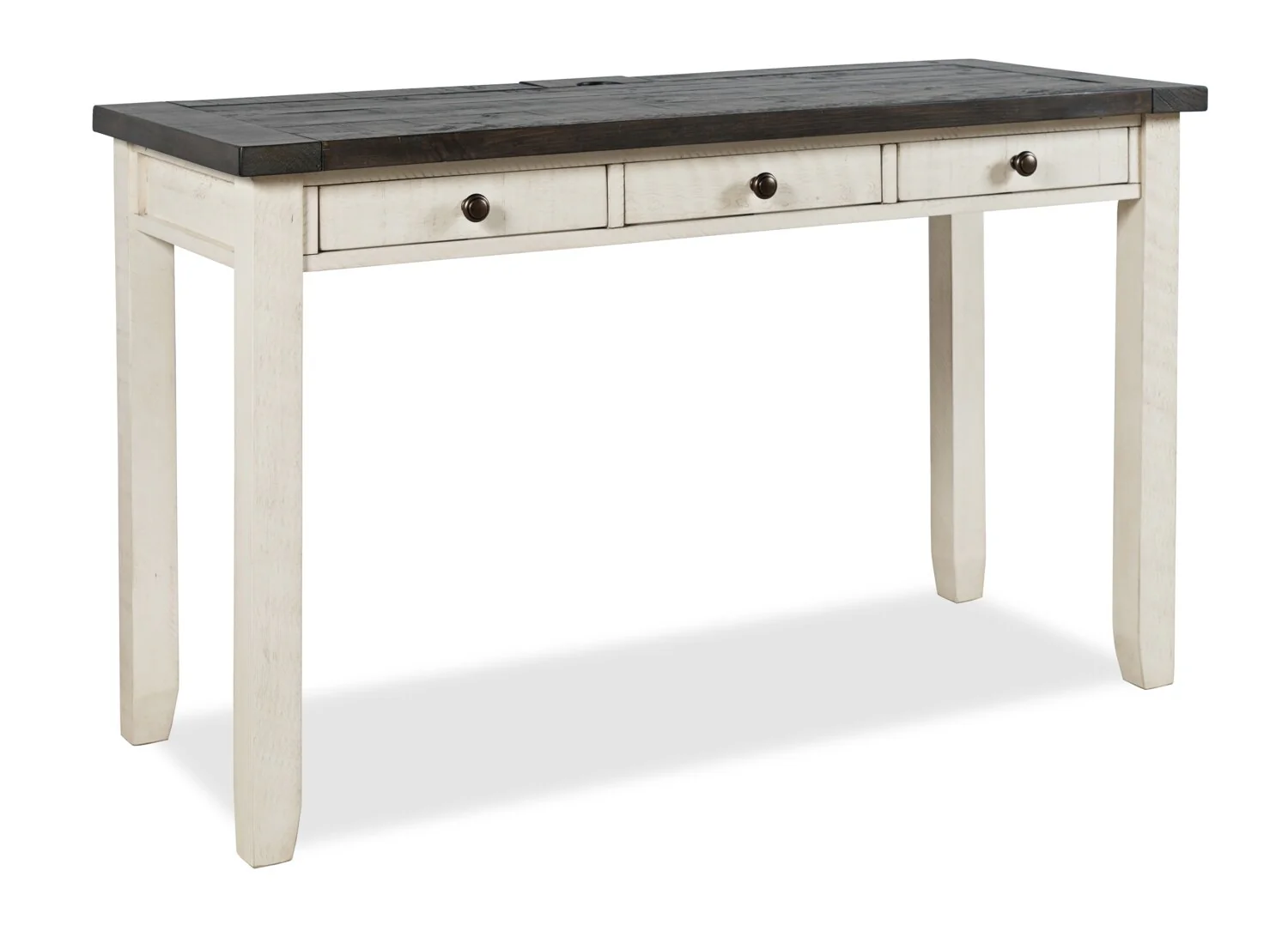 Madison County 50" Office Office Desk with 3-Drawers - Vintage White with Barnwood Brown