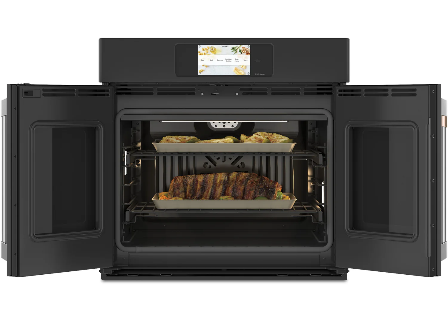 Cafe 30" 5 Cu. Ft. Electric Wall Oven with True European Convection French Door - Matte Black - CTS90FP3ND1