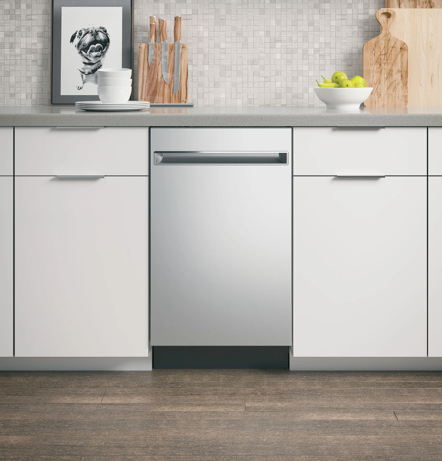 Profile 18" 47 dBA Built-In Top-Control Dishwasher with Calrod Heater - Stainless - PDT145SSLSS
