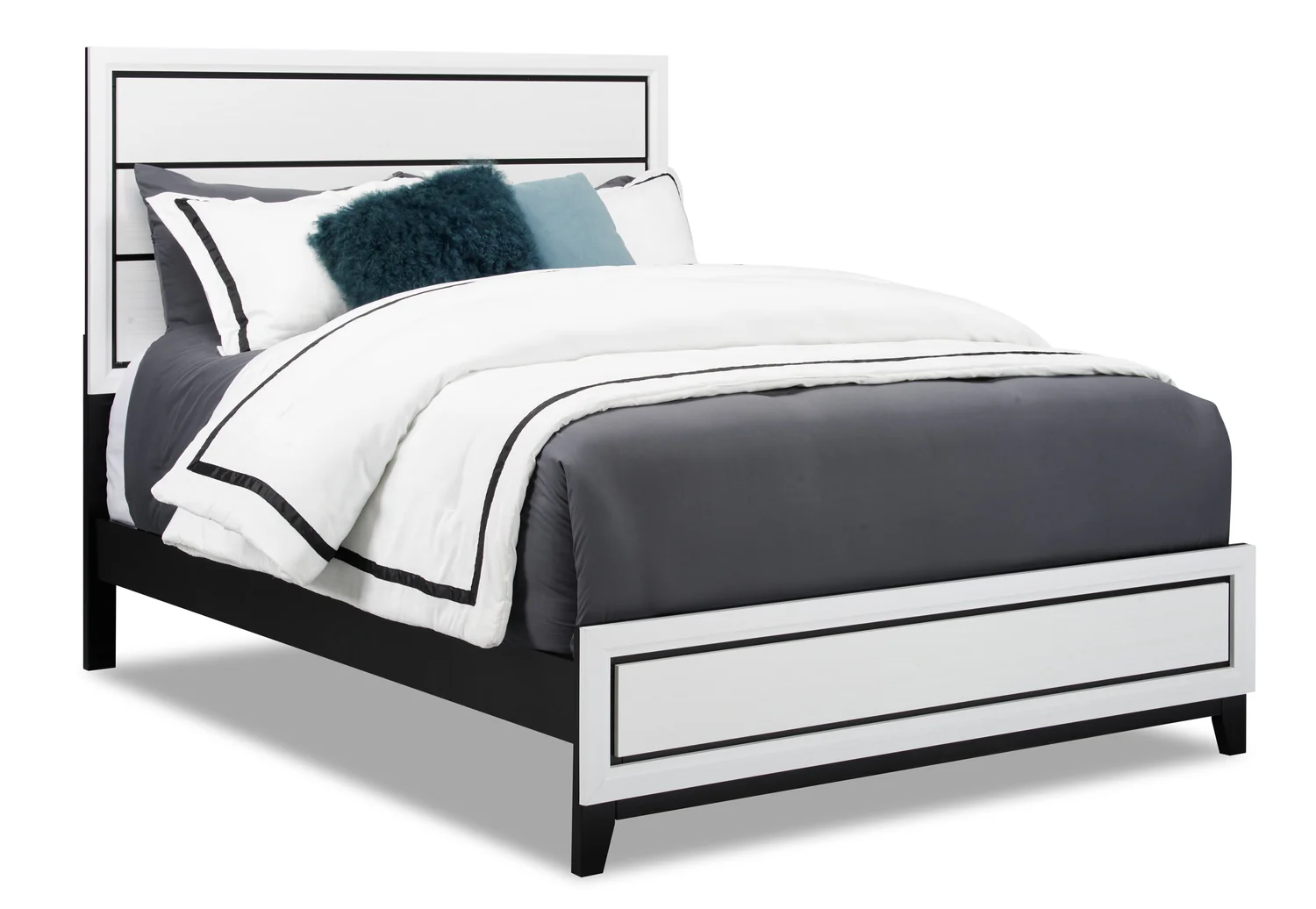 Kate 6pc Bedroom Set with Bed, Dresser, Mirror & Nightstand, White - King Size