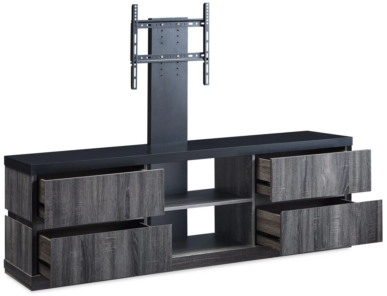 Rhys 70" Modern TV Stand with Mount, Storage and Cable Management for TVs up to 80"- Distressed Grey