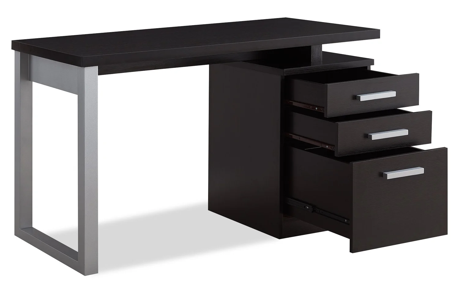 Oscar 47" Reversible Office Desk with Storage - Espresso
